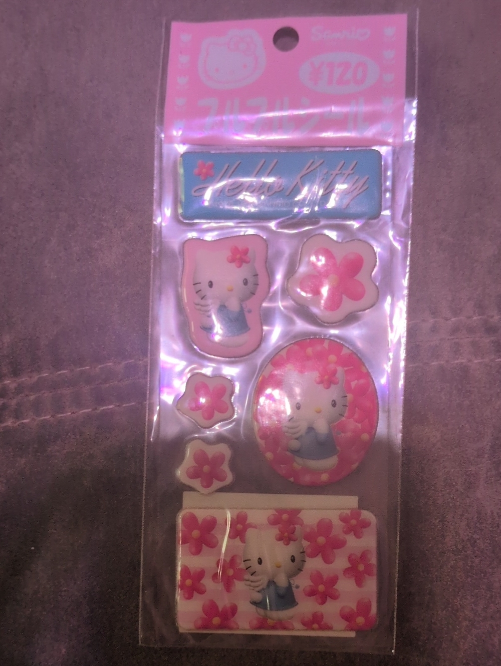 Sanrio Hello Kitty Pink Floral Puffy Sticker Pack